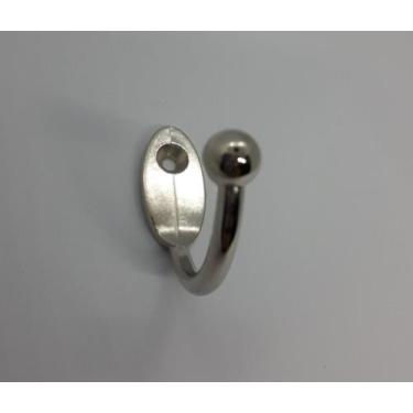 Imagem de Cabide Gancho Simples 4cmx5cm Niquelado Kit 10 Peças - comercial