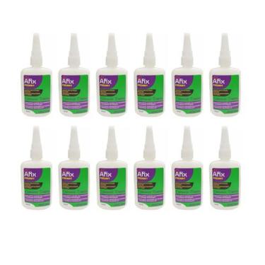 Imagem de 12un Cola Adesivo Instantânea Ultrarrápido Afix UltraForte 100gr