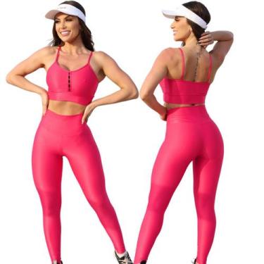 Imagem de Conjunto Fitness Calça Basica Compressão Cores em Poliamida - Leve Bea