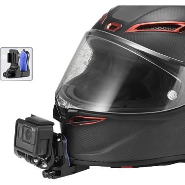 Imagem de Lupholue Suporte de clipe de queixo para capacete de motocicleta compatível com GoPro Hero 12,11, 10, 9, 8, 7, (2018), 6 5 4, Hero Black, Session, Insta360, Xiaomi Yi, SJCAM