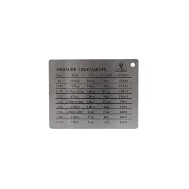 Imagem de Fox Run Ímã de tabela de conversão de cozinha de aço inoxidável para geladeira