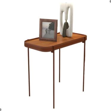 Imagem de Mesa Lateral Com Pés De Metal Chenai Nature Cobre