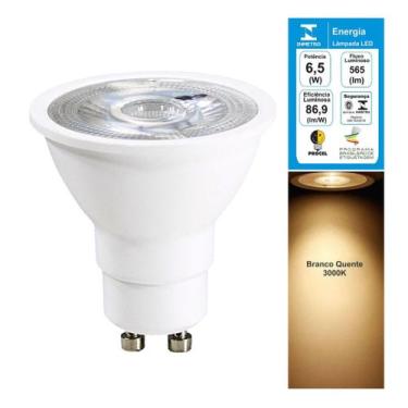Imagem de Lampada LED 6,5W Dicroica MR16 GU10 Branco Quente 3000K Bivolt - Galax