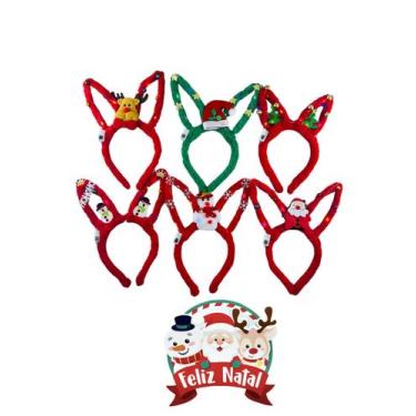 Imagem de 6 Tiaras Enfeites De Natal Com led Pisca De Fadas Colorido - natal, le