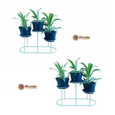 Imagem de Kit Com 2 Peças De Suporte Para Plantas De Mesa - Mundo Canaletado