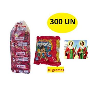 Imagem de Mini Pipoca Doce c/ 300 unidades de 10gr Cosme Damião - Aritana, doce,