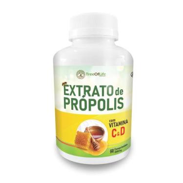 Imagem de Extrato de própolis com vitamina c d 60 comprimidos 1000mg tree - Tree