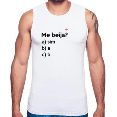 Imagem de Regata Me beija - Foca na Moda, Branco, GGG
