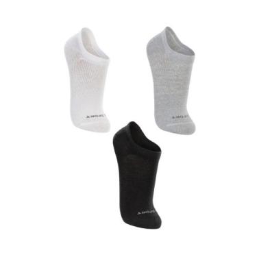 Imagem de Kit 3 meia lupo cano curto ref:3170 masculino, Cinza, Branco, Preto, 3