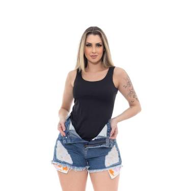 Imagem de Body Regata Malha Canelada Detalhes em Tiras Nas Costas Tendência Prem