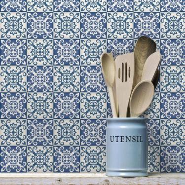 Imagem de Adesivo de Azulejo Azul Coimbra 20x20 cm com 24un - Quartinhos