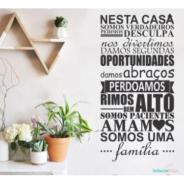 Imagem de adesivo de parede frases palavras cruzadas decoração sala - Senhorita 