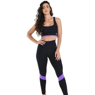 Imagem de Conjunto Fitness Mix Color Lilas Legging e Top Academia - WarFit, M