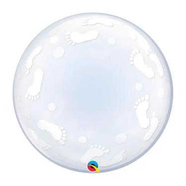Imagem de Balão de Festa Bubble 24" - Pegadas de Bebê - 1 unidade - Qualatex - R