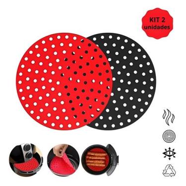 Imagem de Kit 2 Tapete Protetor Para Airfryer Forno Microondas Silicone 20cm - Z