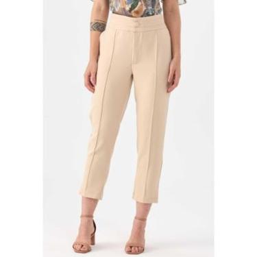Imagem de Calça PKS Alfaiataria Capri Bege-Feminino