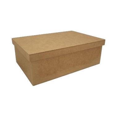 Imagem de Caixa Retangular Tampa Sapato 30x26x11 Kit 10un Madeira Mdf - ATACADÃO