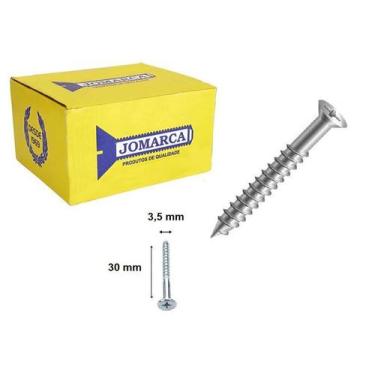 Imagem de Caixa 50 Parafuso para Madeira Philips Chata 3,5 X 30mm Zincado Jomarc