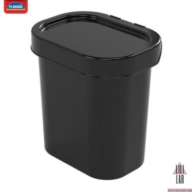 Imagem de Lixeira Compacta de Pia Cozinha 2,5L com Tampa Esconde Sacola - PLASUT