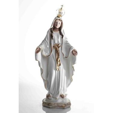 Imagem de Imagem de Nossa Senhora das Graças  40 cm Perolizada com Coroa Vazada 