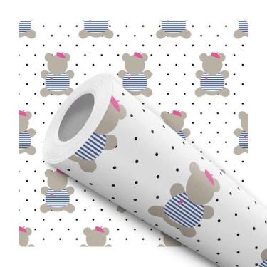 Imagem de Papel De Parede Vinílico Ursinho Infantil Poá Quarto 10m - Bazar dos Q
