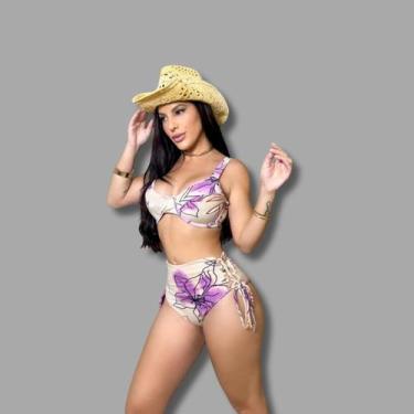 Imagem de Biquíne Feminino Estampado Cintura Alta com Bojo 0597 - Bellucy Modas,