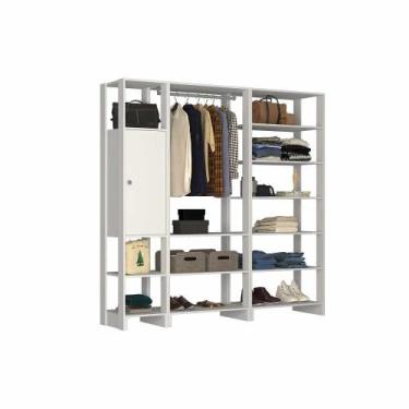 Imagem de Closet com 1 Cabideiro, 1 Porta com 2 prateleias e 12 nichos EY101-3-7