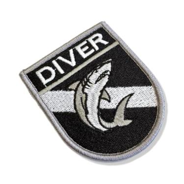 Imagem de BD0176E-002 Bandeira Mergulhador Patch Bordado 6,8×8,0cm (B-Fecho de contato gancho.)