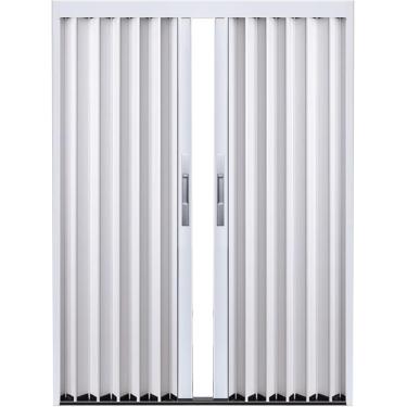 Imagem de itchen Banheiro sanfona porta dobrável acordeão, porta deslizante interna de alumínio com Loc, acordeão de porta de celeiro branco para porta/lavanderia/chuveiro de banheiro, LxA, 66x203cm/2