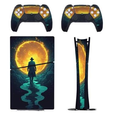 Imagem de Skin for PS5 Slim Digital Edition, capa adesiva para console e controle PlayStation 5, película protetora removível fácil de envolver acessórios para jogos, decalque capa completa - padrões artísticos