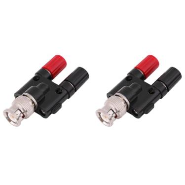 Imagem de 2 Peças Plugue Macho Bnc para 4mm Dupla Banana Fêmea Tomada Poste de Ligação para Osciloscópio