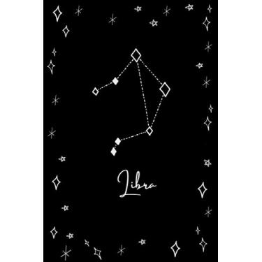 Imagem de Libra Horoscope Notebook: Black And Silver Constellation | Dotted Grid Journal | Organized Planner | Simple Diary | Polaroid/Picture Collage Book | Calligraphy | For Office, School, College Notes
