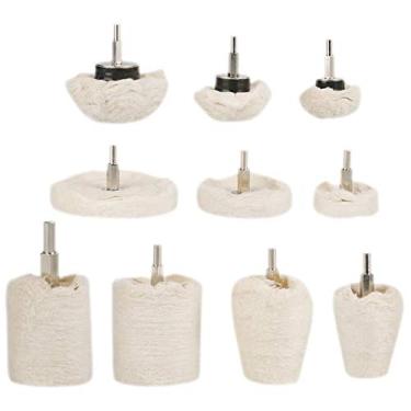 Imagem de 10 Peças Kit de Almofada de Roda de Polimento de Esfregão de Polimento, Pano de Algodão de para Joias de Metal, Aço Inoxidável, Alumínio, Madeira, Plástico,