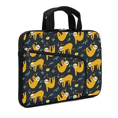 Imagem de Capa para laptop de 11,6 a 12,2 polegadas com dois bolsos - Chromebook, Ultrabook, notebook, tablet, capa de neoprene para Apple MacBook Air, Samsung, Acer, HP, Dell (preguiça)