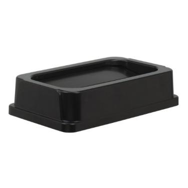 Imagem de Continental 7325BK Wall Hugger Drop Shot LLDPE Waste Lid, Rectangular, 8.25" Width x 16.75" Depth, Black