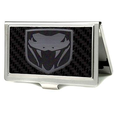 Imagem de Porta-cartão de visita Dodge Viper Marquetry Metal de fibra de carbono pequeno
