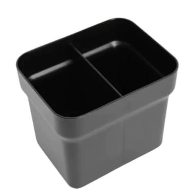 Imagem de Escorredor de Talheres Porta Talher Organizador com 2 Divisórias Pia Cozinha Plástico Preto