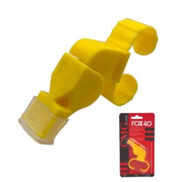 Imagem de Apito Futebol Fox 40 Classic com Dedal 115 Dcb Blister Lacrado, Amarel