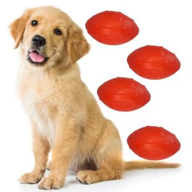Imagem de Brinquedo Para Cachorro Cães Bola Futebol Americano Com Apito - Cor Vermelho