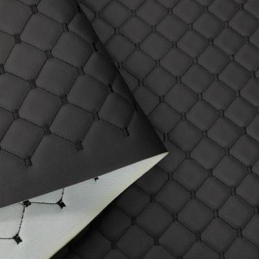 Imagem de material sintético Diamante Mosaico Preto com costura Preta - Romplas