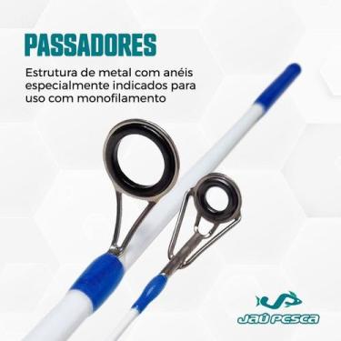 Imagem de Vara Molinete JP CALLISTO 10-20 lbs 2 Partes Jaú Pesca, Branco, Azul, 