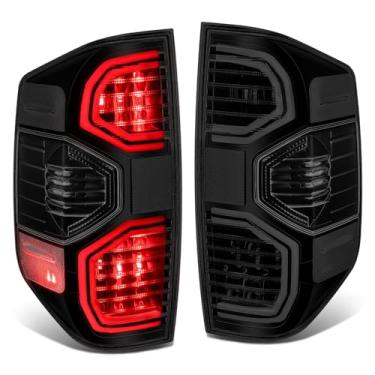 Imagem de DNA MOTORING Par de lâmpadas LED de freio/traseira compatíveis com Toyota Tundra 2014-2021, caixa preta/lente vermelha fumada, TO2800193, TO2801193, TL-ZTL-014-SM
