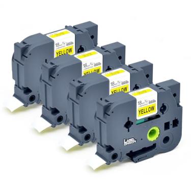 Imagem de Cartucho de fita de etiquetagem P Touch Label TZ641 TZo641 TZe Label Orison preto sobre amarelo compatível com Brother Label Maker Tape 18 mm 3/4 polegadas 8 m refis de cassete