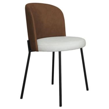 Imagem de Cadeira Decorativa Elegance Base Preto material sintético Caramelo /Be
