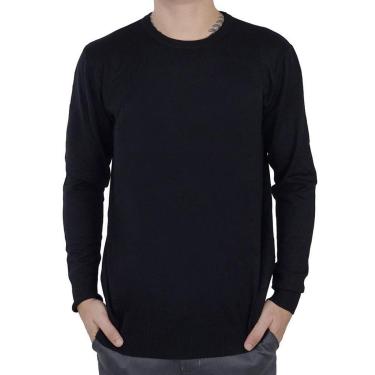 Imagem de Blusa Tricot Masculina Delkor Sueter Plus Size Preta - 59802-Masculino