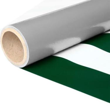 Imagem de Lona Listrada Iporanga Para Barraca De Feira 20x1,4m Verde Metro Linea