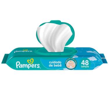 Imagem de Lenços Umedecidos Pampers Cuidado de Bebê - 48 Unidades