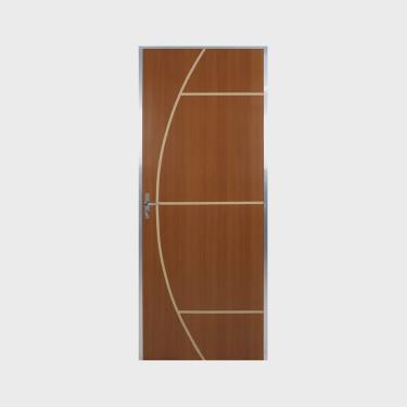 Imagem de Kit Porta de Madeira Lisa 212x85cm com Batente de Alumínio 3,6cm Gaúcha MGMa