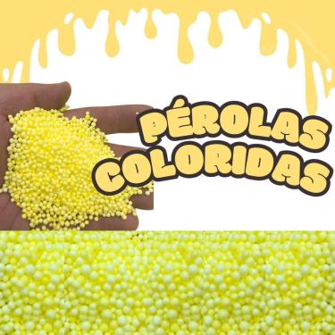 Imagem de Pérolas De Eps Bolinhas De Isopor Coloridas 1 Litro Amarela