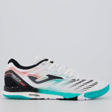 Imagem de Chuteira Joma Regate Rebound Futsal Branca e Azul, 39